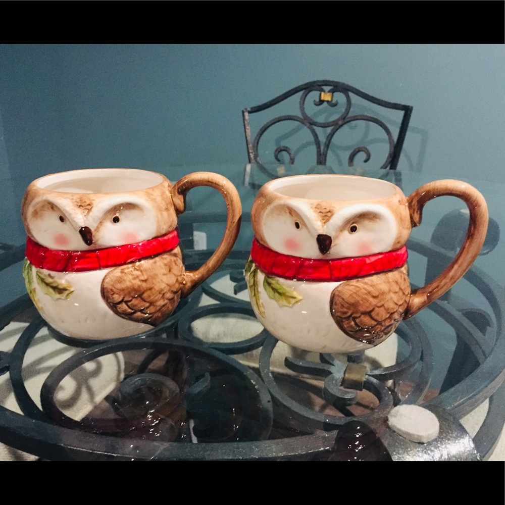 CERAMIC OWLS COFFEE MUGS